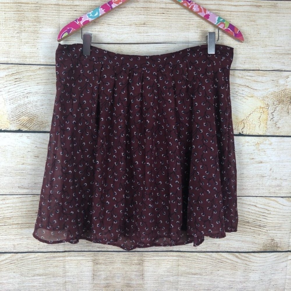 old navy | maroon skater skirt | size L // 0062